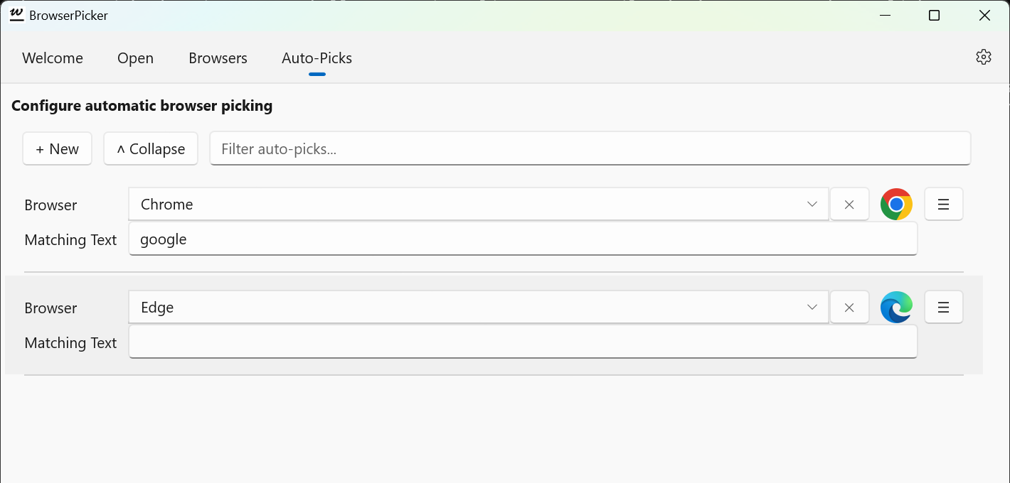 BrowserPicker - How to have a default auto-pick